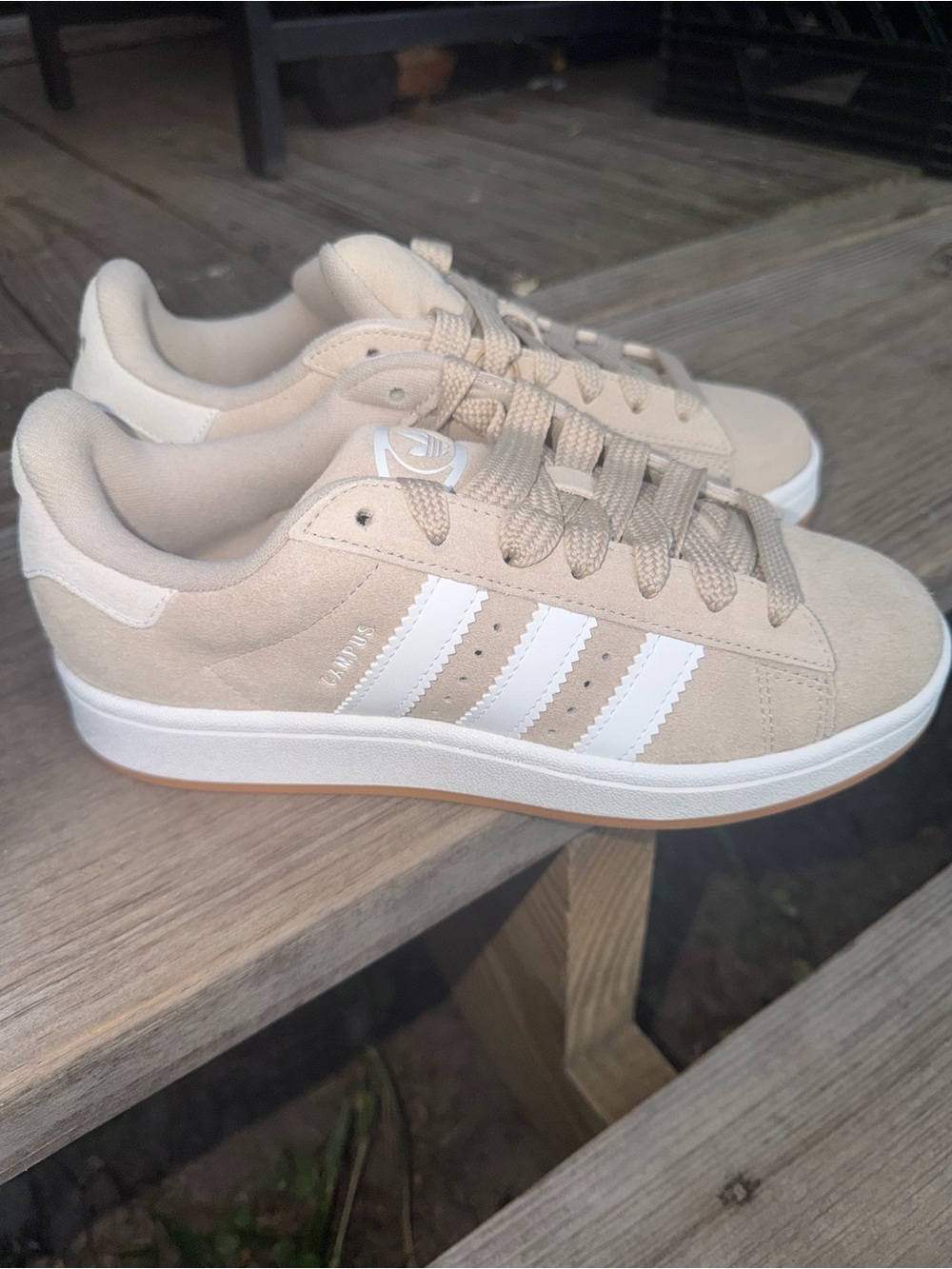 Adidas Campus kids  Casual Sneakers — Beige/White